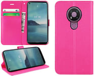 DN-Technology Nokia 3.4 Case| PU Leather | Book Case | Phone Case | Wallet Case | Stand Feature | Magnetic Closure | Card Slot | Holder Case | Flip Folio | for Nokia 3.4 Case (PINK)