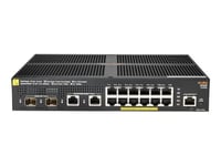 HPE Aruba 2930F 12G PoE+ 2G/2SFP+ - Commutateur - C3 - Géré - 12 x 10/100/1000 (PoE+) + 2 x 1 gigabit/10 gigabit SFP+ (liaison montante) + 2 x 10/100/1000 - Montable sur rack - PoE+ (139 W)