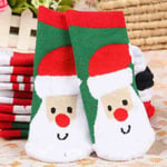 Christmas Warm Socks For Kids Cotton Anti Pilling Toddler Green M