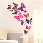 12 Pcs / Pack 3d Wall Stickers Butterfly Fridge Magnet Wedding D Yellow One Size