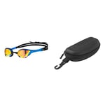 Arena SWIM GOGGLES COBRA ULTRA SWIPE MIRROR-YELL/COPPER/BLUE & SWIM GOGGLES CASE - ALL BLACK