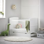 Obaby Grace Baby Cot Bed & Drawer - White