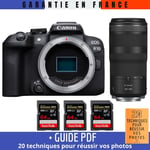 Canon EOS R10 + RF 100-400mm F5.6-8 IS USM + 3 SanDisk 64GB Extreme PRO UHS-II SDXC 300 MB/s + Guide PDF '20 TECHNIQUES POUR RÉUSSIR VOS PHOTOS