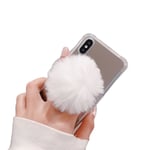 Expanding Plush Pop Up Phone Holder Stand Finger Socket Frost Ash