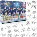 Adventskalender 2022 Vuxen och barn hjärnteaser Pojke Girl Metal Pussel med 24 överraskningar