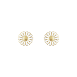 Georg Jensen DAISY Örhänge Silver guldpläterad WHITE ENAMEL 11 MM