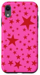 Coque pour iPhone XR Rose et rouge, étoiles