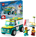 LEGO City Emergency Ambulance and Snowboarder Vehicle Toys for 4 Plus Year Old K