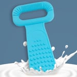 Bath Towel Pull Back Strap Wash Scrubber Exfoliating Scrub Silic Blue1