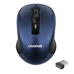 LeadsaiL Wireless Mouse for Laptop, Cordless Computer USB Mouse, Silent, Ambidextrous and 1600DPI with 3 Adjustable Levels for Windows/HP/Lenovo