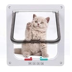 Pujuas Cat Flap with 4-Way Magnetic Closure, Pet Flap for Cats and Small Dogs, Cat Door with Tunnel