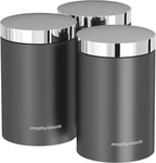 Morphy Richards 974067 Accents Kitchen Storage Canisters, Stainless Titanium 