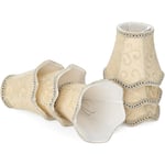 Set med 6 klämlampskärmar Liten upprättstående ljuskrona Dropplampa Lampskärm (Gul, Set med 6)