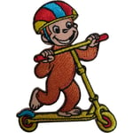 ELLU Curious George The Monkey Patch Embroidered Badge Iron Sew On Clothes Jacket Bag
