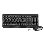 LogiLink ID0194 Wireless Keyboard and Mouse Set (2.4 GHz Radio) with 1000 dpi and 104 Keys, Compact and Flat Design