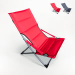 Beach And Garden Design - Chaise longue pliante de plage jardin et camping Canapone Couleur: Rouge