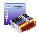 5 Cartouches compatibles avec Canon PGI-580, CLI-581 XL pour Canon Pixma TS6151, TS6200, TS 6240, TS6241, TS6250, TS6251