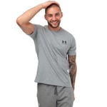 Men's T-Shirts Under Armour Sportsstyle Left Chest Short Sleeve in Grey