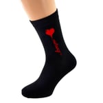 I Love You Valentine Balloon Black Socks Size 5-12 - X6N1231