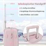 20" handbagageresväska med spinnerhjul & TSA-lås PC-hårt fodral med klistermärke 38 x 22 x 57 cm Rosa