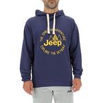 JEEP O102567-K877 J Man Hooded Sweatshirt The Spirit of Adventure - Explore The detours - Print J22W Deep Blue/Solar Yell S