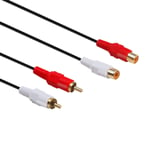 RCA Stereo Audio Extension Cable,Gold-Plated 2x RCA Male to 2x RCA Female (3.3ft/1m)