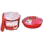 Sistema SI1110 Micro-Ondes Cuiseur à Riz Plastique Rouge 45 x 35 x 25 cm, 2.6 L & Cuiseur vapeur micro-ondes | 1.29L | conteneur de stockage des aliments allant au micro-ondes | Sans BPA | rouge