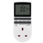 Cikonielf 10A 50Hz Outlet Timer Digital On/Off Programmable 8 Operation Buttons Smart Timing Switch Socket Accessory for Lamp Fan(Uk Plug)