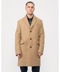 Gant Mens Classic Tailored Fit Wool Topcoat - Mustard - Size Large
