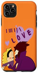 Coque pour iPhone 11 Pro Max anime garçons amour couple tenant l'autre avec "ninja love"