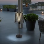 Etc-shop - Lampe de table solaire led lampe de table solaire de jardin pour balcon extérieur lampe de table solaire métal, noir, effet de lumière, 1x