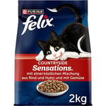 Felix Lot de 6 boîtes de Nourriture pour Chat sèchee, croquante et Molle, au Boeuf, au Poulet & UX legumes(6 x 2kg)