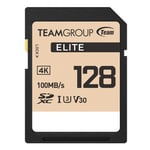 Team Group TESDXC128GIV3069 Elite 4k Flash Memory Card, 128GB, SDHC, U