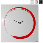 Designobject - Horloge murale décorative moderne 80x80cm style japonais S-Enso Big Couleur: Rouge
