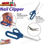 Long Handled Toe Nail Clippers Angled Scissors Cutters Chiropody Thick Large UK