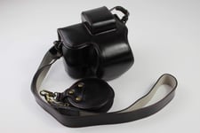 Nikon Z50 Camera Case, Zakao PU Fullbody Bottom Opening Version Protective Leather Camera Case Bag for Nikon Z50 16-50mm Lens with Shoulder Strap and Mini Bag (Black)