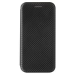 VGANA Wallet Case for MOTO Motorola G30, Carbon Fiber Waterproof Filp Book Cover. Black