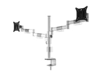 Multibrackets M Officeline - Monteringssats (Bordsfäste, Dubbel Vesa Arm-Montering) - För 2 Lcd-Bildskärmar - Stål - Vit - Skärmstorlek: 15"-30" - Disk-Monteringsbar