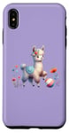 iPhone XS Max Purple Cute Alpaca with Floral Crown and Colorful Ball Case