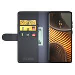 Motorola Edge 50 Ultra Plånboksfodral i Äkta Läder, svart