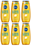 6x NIVEA Love Sunshine Shower Gel 250ml Refreshing with Aloe Vera & Vitamin C&E