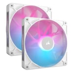 CORSAIR RX RGB 140mm White Case Fan iCUE LINK RX140 RGB - Twin Pack With Hub