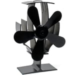 Wiltec - Ventilateur de poêle à Bois 5 Pales 60-350 °c Autoalimentation thermique par Chaleur Sans courant - schwarz