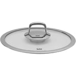 Silit Compact pot lid, 24 cm, glass lid with metal handle, heat-resistant glass, dishwasher-safe