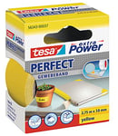 tesa extra Power Perfect Cloth Tape - Fabric-Reinforced Repairing Tape for Crafting, Repairing, Fastening, Reinforcing and Labelling - Yellow - 2.75 m x 38 mm