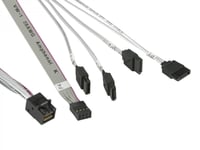 Supermicro - Intern Sas-Kabel - Med Sidoband - Övergång - 4X Mini-Sas Hd (Sff-8643) (Hane) Till Sata, Sidoband (Hona) - 55 Cm