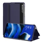OPPO Reno 2Z / 2F Case, Midcas Slim Side Window View Smart Flip Leather Stand Case Cover for OPPO Reno 2Z / 2F Blue