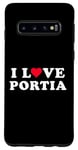 Coque pour Galaxy S10 I Love Portia Nom assorti pour petite amie et petit ami Portia