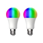 NK Ampoule LED Intelligente - (Pack x2) WiFi 2,4 GHz, 9 W E27, lumières RGB, Compatible Amazon Alexa/Google Home/IFTTT, contrôle APP, Marche/arrêt à Distance, sans Fil
