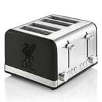Official Liverpool FC Toaster 4Slice Retro Black Reheat Defrost 1600W Crumb Tray
